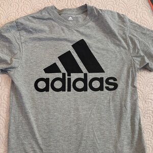 Adidas Black Logo Gray Men's Tee